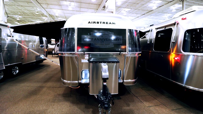 Row of RVs at dealership